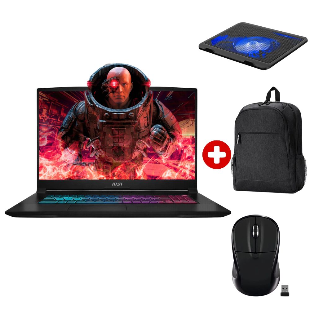 Laptop gamer MSI KATANA 17 B13VFK 17.3" Intel Core i7, 1TB SSD, 44GB RAM, RTX4060 8GB, FreeDOS - sin sistema operativo, negro